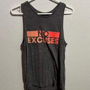 Old Navy Dark Gray Muscle Tee with Orange Print